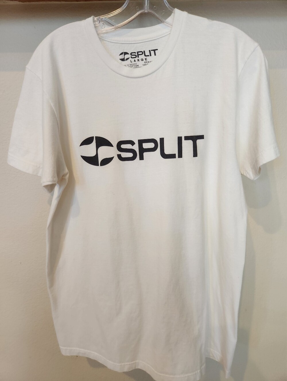 split White Short-Sleeve Crew T-Shirt with Black Logo